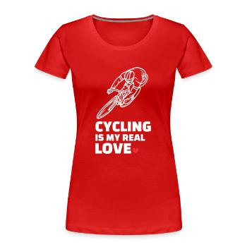 Radfahren, Cycling, Bicycling and Biking - Women's Premium Organic T-Shirt - red - Front - Mia (176cm)