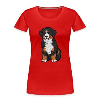 Bouvier bernois - T-shirt bio Premium Femme - rouge - Devant - Mia (176cm)