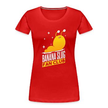 Banana Slug Fan Club - Frauen Premium Bio T-Shirt - Rot - Vorne - Mia (176cm)