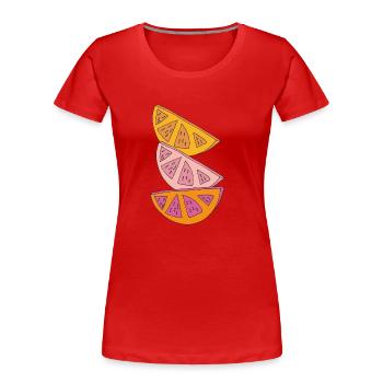 orangen schnitze - Frauen Premium Bio T-Shirt - Rot - Vorne - Mia (176cm)