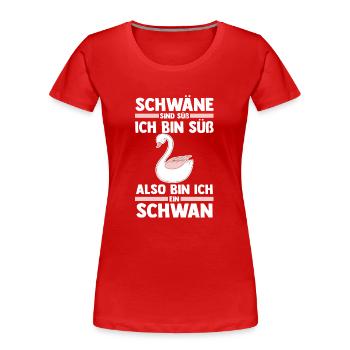 Schwan - Frauen Premium Bio T-Shirt - Rot - Vorne - Mia (176cm)