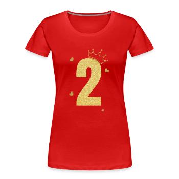 2nd anniversary golden crown - Women's Premium Organic T-Shirt - red - Front - Mia (176cm)