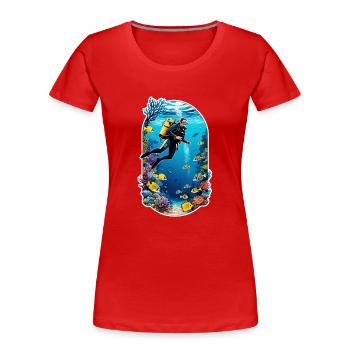 Tauchen - Frauen Premium Bio T-Shirt - Rot - Vorne - Mia (176cm)