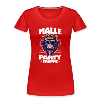 Malle Party Troop Mallorca Monkey Saying - Women's Premium Organic T-Shirt - red - Front - Mia (176cm)