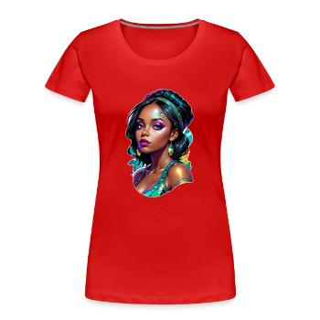 Afro Frau - Schönheit - Frauen Premium Bio T-Shirt - Rot - Vorne - Mia (176cm)