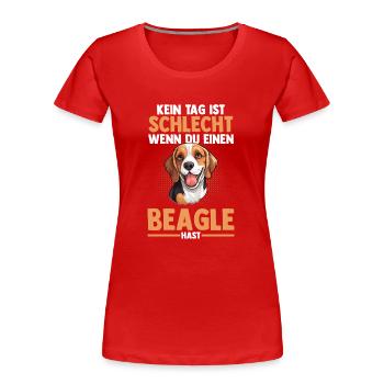 Chien Beagle - T-shirt bio Premium Femme - rouge - Devant - Mia (176cm)