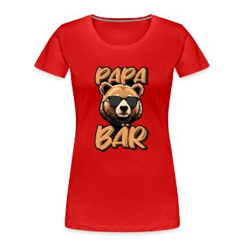 Papa Père - T-shirt bio Premium Femme - rouge - Devant - Mia (176cm)