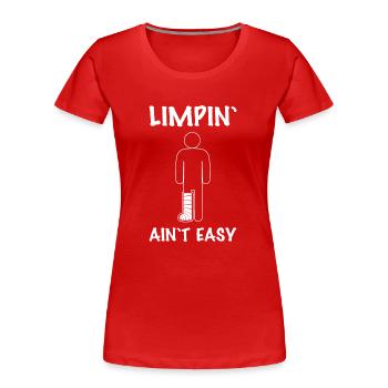 Gebrochenes Bein - Frauen Premium Bio T-Shirt - Rot - Vorne - Mia (176cm)