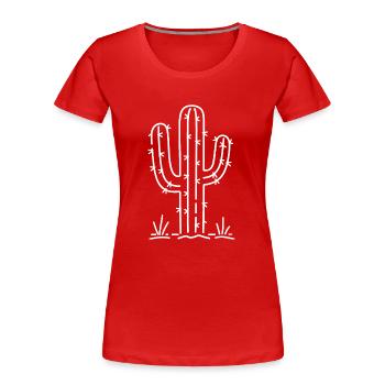 Kaktus - Frauen Premium Bio T-Shirt - Rot - Vorne - Mia (176cm)