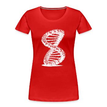 Verdrehte Möbiusschleife Kette DNA Möbiusband - Frauen Premium Bio T-Shirt - Rot - Vorne - Mia (176cm)