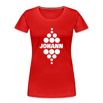 Cadeau pour Johann - T-shirt bio Premium Femme - rouge - Devant - Mia (176cm)