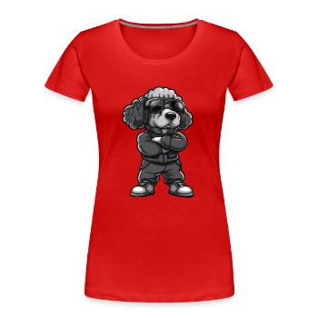 pudel hund comic - Frauen Premium Bio T-Shirt - Rot - Vorne - Mia (176cm)