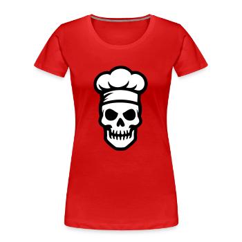 Chef Skeleton Chef Chaque de chef - T-shirt bio Premium Femme - rouge - Devant - Mia (176cm)