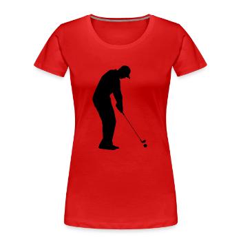 Golf Golfer Golfspieler Golfplatz - Frauen Premium Bio T-Shirt - Rot - Vorne - Mia (176cm)