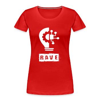 Ampoule rave - T-shirt bio Premium Femme - rouge - Devant - Mia (176cm)
