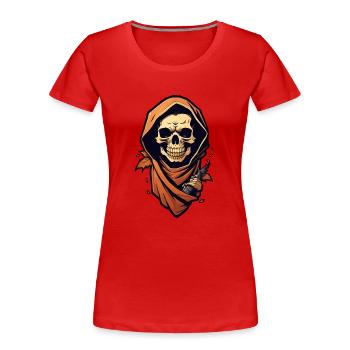 La mort dans le quartier - T-shirt bio Premium Femme - rouge - Devant - Mia (176cm)
