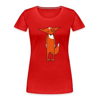 kluger Fuchs - Women's Premium Organic T-Shirt - red - Front - Mia (176cm)