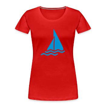 Segelboot - Frauen Premium Bio T-Shirt - Rot - Vorne - Mia (176cm)