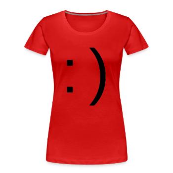 Sourire - T-shirt bio Premium Femme - rouge - Devant - Mia (176cm)