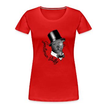 Gentleman Staffy - T-shirt bio Premium Femme - rouge - Devant - Mia (176cm)