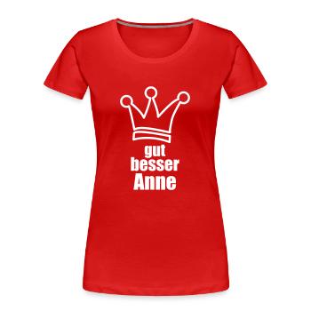 Anne - Frauen Premium Bio T-Shirt - Rot - Vorne - Mia (176cm)