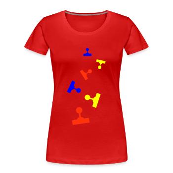 Joystick Gamer Bunt - Frauen Premium Bio T-Shirt - Rot - Vorne - Mia (176cm)