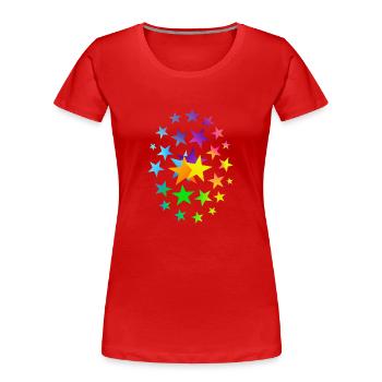 STERNE Sternchen viele Sterne - Frauen Premium Bio T-Shirt - Rot - Vorne - Mia (176cm)