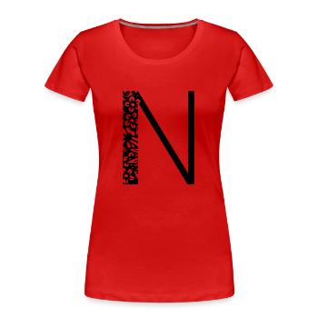 Buchstabe N - Frauen Premium Bio T-Shirt - Rot - Vorne - Mia (176cm)