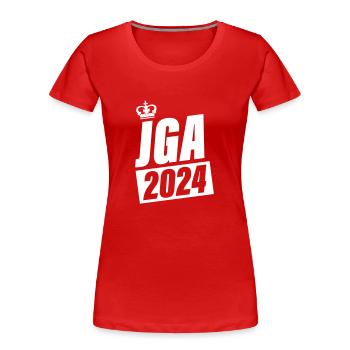 Enterrement de vie de garçon Enterrement de vie de garçon 2024 - T-shirt bio Premium Femme - rouge - Devant - Mia (176cm)