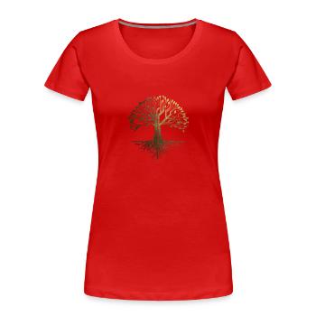 Viking Tree of Life - Women's Premium Organic T-Shirt - red - Front - Mia (176cm)