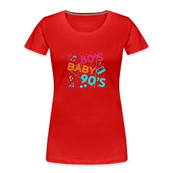 Vintage années 90 Technologie Vieux Gadgets TShirt - T-shirt bio Premium Femme - rouge - Devant - Mia (176cm)