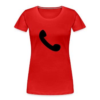 Phone - Women's Premium Organic T-Shirt - red - Front - Mia (176cm)