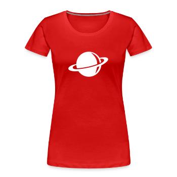 Saturn - Women's Premium Organic T-Shirt - red - Front - Mia (176cm)