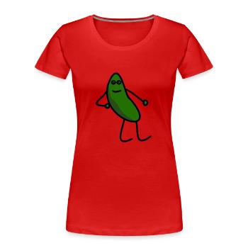 Chilled Jay - green - Frauen Premium Bio T-Shirt - Rot - Vorne - Mia (176cm)