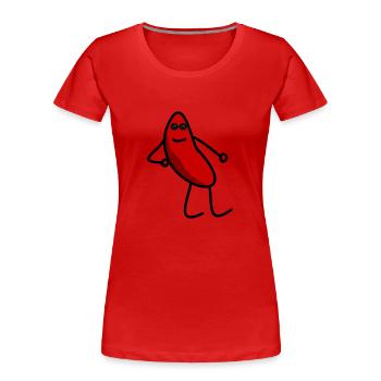 Chilled Jay - red - Frauen Premium Bio T-Shirt - Rot - Vorne - Mia (176cm)