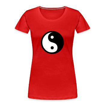 Yin and yang - Women's Premium Organic T-Shirt - red - Front - Mia (176cm)