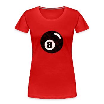 Billard boule de billard noir huit huit - T-shirt bio Premium Femme - rouge - Devant - Mia (176cm)