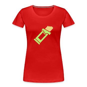 Chocolate bar - Women's Premium Organic T-Shirt - red - Front - Mia (176cm)