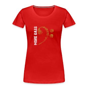 More bass please, big bass clef - Women's Premium Organic T-Shirt - red - Front - Mia (176cm)