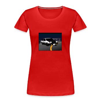 Initial D Dérive Akina - T-shirt bio Premium Femme - rouge - Devant - Mia (176cm)