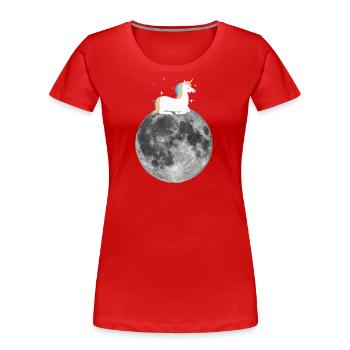 Cute Unicorn Moon Gift Idea Best Seller - Women's Premium Organic T-Shirt - red - Front - Mia (176cm)