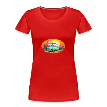 Sommer-Camping - Frauen Premium Bio T-Shirt - Rot - Vorne - Mia (176cm)