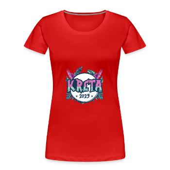 Kreta 2025 Urlaub - Frauen Premium Bio T-Shirt - Rot - Vorne - Mia (176cm)