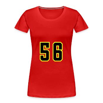 56 Zahl Trikot - Frauen Premium Bio T-Shirt - Rot - Vorne - Mia (176cm)
