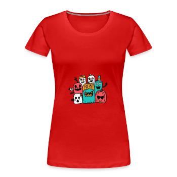 Halloween Party Figuren - Frauen Premium Bio T-Shirt - Rot - Vorne - Mia (176cm)