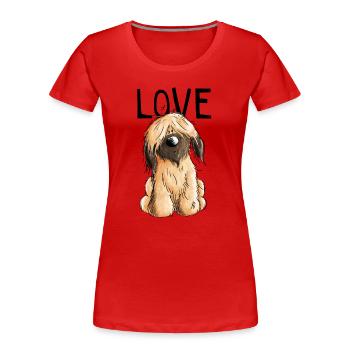 I Love my Briard - Hund - Briards - Geschenk - Frauen Premium Bio T-Shirt - Rot - Vorne - Mia (176cm)