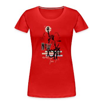 Un jour j'irai à New-York avec toi - T-shirt bio Premium Femme - rouge - Devant - Mia (176cm)