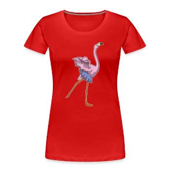 Danse ballerine de ballerine flamant rose - T-shirt bio Premium Femme - rouge - Devant - Mia (176cm)
