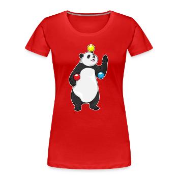 Panda Juggler Juggling - Women's Premium Organic T-Shirt - red - Front - Mia (176cm)