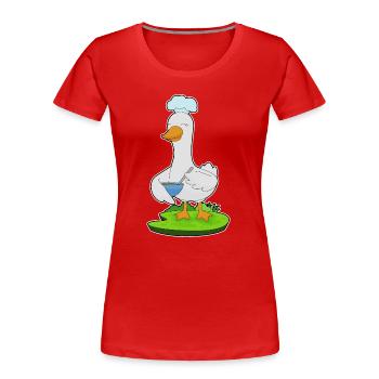 Cuisson dans un bol de cuisson de canard - T-shirt bio Premium Femme - rouge - Devant - Mia (176cm)